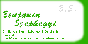 benjamin szephegyi business card