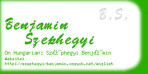 benjamin szephegyi business card